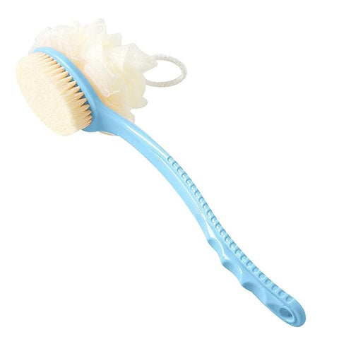 Bliss Times 2 in 1 Body Brush - Back Body Loofah Brush Curved Long Handled with Bristles Back Scrubber for Improve Skin Exfoliating Bath, Massage, Wet or Dry Brushing Back Scrubber for Shower