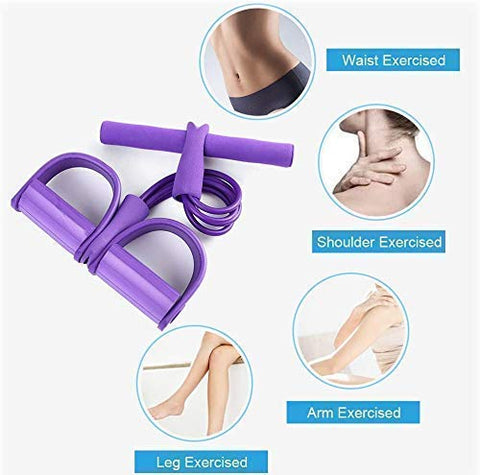 Pull Reducer Training Bands 4 Tubes Body Trimmer Pedal Exerciser Yoga Crossfit Exercise, Arm Exercise, Tummy Body Building Training Men and Womens (Pull Reducer)