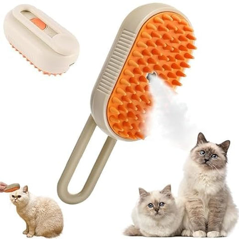 Steam Brush for Dog Cat Steam Brush 3 in 1 Water Brush for Dogs Silicone Massage Dog Comb Electric Multifunctional Water Brush Spa for Dogs USB Rechargeable Steamy Brush for Pet (brush)