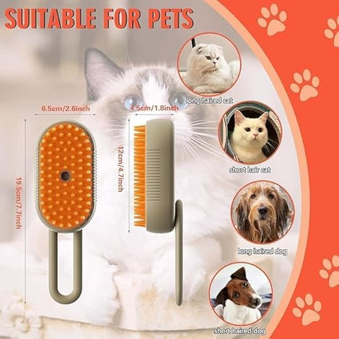 Steam Brush for Dog Cat Steam Brush 3 in 1 Water Brush for Dogs Silicone Massage Dog Comb Electric Multifunctional Water Brush Spa for Dogs USB Rechargeable Steamy Brush for Pet (brush)