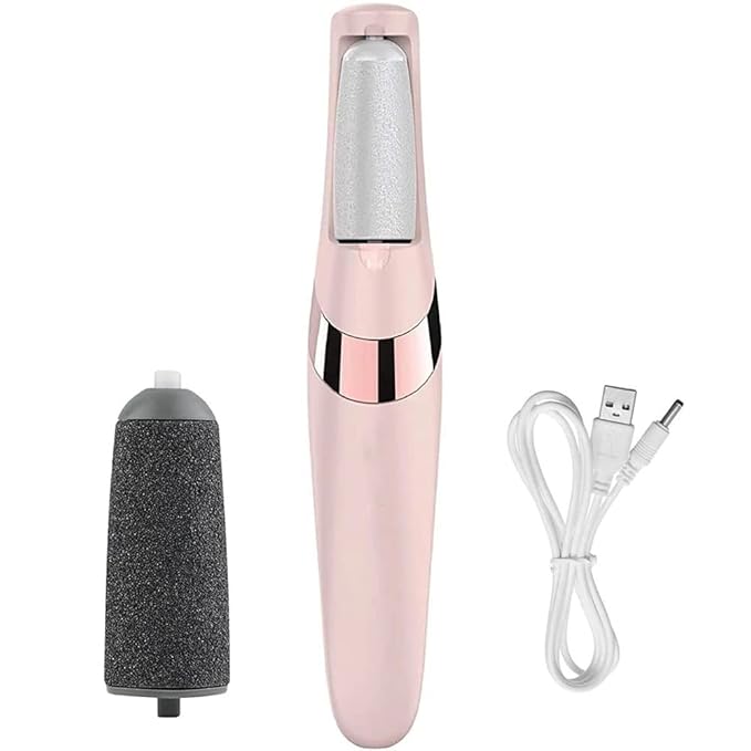 Pedicure Tool Cordless Rechargeable Callus Dead Skin Remover Polishing Wand with Roller Heads Flawless Pedi Electronic Pedicure Tool Callus Dead Skin Remover