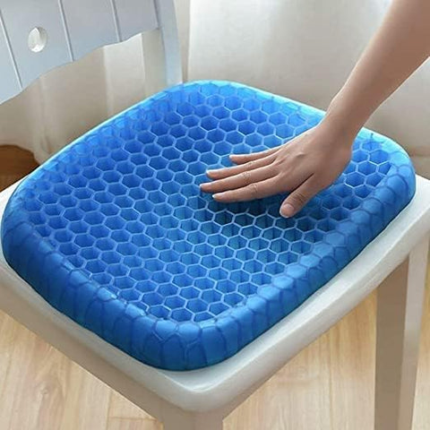 Egg Gel Seat Cushion Ergonomic Breathable Design Pressure Relief Sitter Tailbone Pain Sciatica Pain Back Pain Silicon Seater Cushion Chair Pad with Non-Slip Cover for Home Office