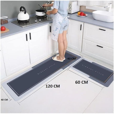 2-Pcs Kitchen Mats, Waterproof Memory Foam Kitchen Rugs, Standing Desk Mat Floor Mats, Comfort Runner Rug Carpets for Kitchen Floor, Sink (DeccoT)