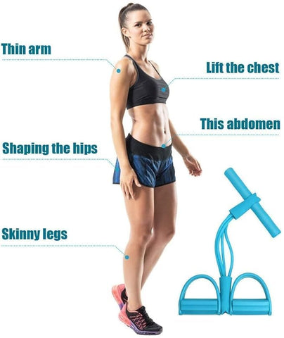 Pull Reducer Training Bands 4 Tubes Body Trimmer Pedal Exerciser Yoga Crossfit Exercise, Arm Exercise, Tummy Body Building Training Men and Womens (Pull Reducer)
