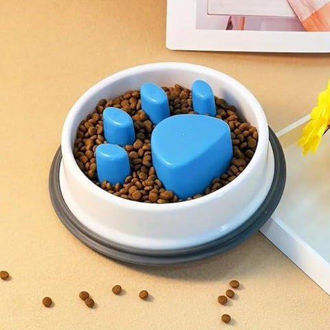 Slow Feeder Bowl Slow Feeder Dog Bowl Fun Feeder No Chocking Slow Polypropylene Feeder Bloat Stop Food Water Bowl for Dog Cat with Funny Pattern