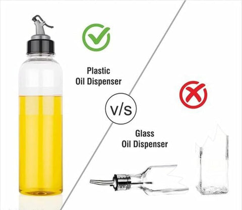 1000 ML Plastic Oil Dispenser Set of 2 Transparent Cooking Oil Pourer for Kitchen Leakproof Sauce Vinegar Liquid Dispenser