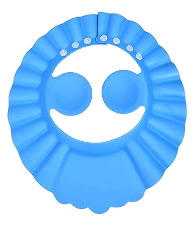 Heart Home Soft EVA Foam Adjustable Baby Shower Bathing Protection Cap (Blue)-HS_38_HEARTH21342, Pack of 1