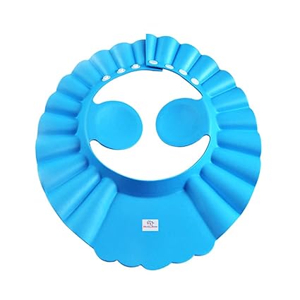 Heart Home Soft EVA Foam Adjustable Baby Shower Bathing Protection Cap (Blue)-HS_38_HEARTH21342, Pack of 1