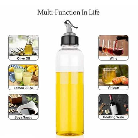 1000 ML Plastic Oil Dispenser Set of 2 Transparent Cooking Oil Pourer for Kitchen Leakproof Sauce Vinegar Liquid Dispenser