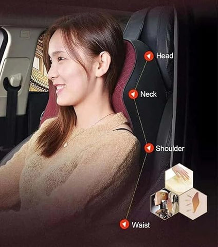 Car Neck Rest Pillow | 2 Years Warranty | Memory Foam Neck Pillow for Car, Car Seat Head Rest Cushion for Neck & Cervical Support - Relieves Pain (Large, Black, Pack of 1)