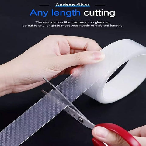 High Gloss Anti Scratch White Carbon Fiber Polyvinyl Chloride Paint Protection Film Tape Ppf For Car Protection And Decoration For All Car Door Transparent Door Edge Guard- (5Cm X 5Meter)