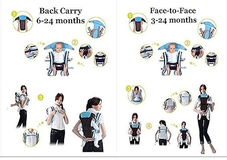 Antil's Baby Carrier Bag/Adjustable Hands Free 4 in 1 Baby/Baby sefty Belt/Child Safety Strip/Baby Sling Carrier Bag/Baby Back Carrier Bag (Navy Blue) Front Carry Facing