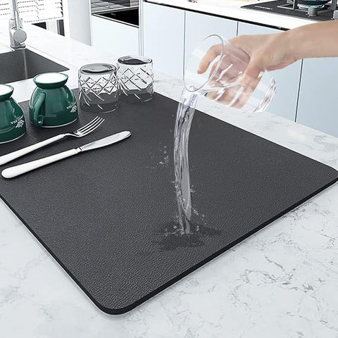 Kitchen Utensil Dish Drying Mat | Quick Dry Water Absorbent mat | Placemat for Dish Drying with Non-Slip Rubber Backed | Super Draining Mat for Kitchen (1)