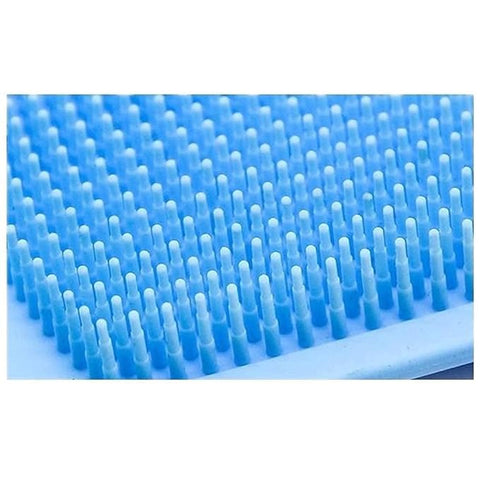 Silicone Body Back Scrubber - Blue Double Side Bathing Brush for Skin Deep Cleaning Massage | Dead Skin Removal Exfoliating Belt for Shower| Back Body Scruber