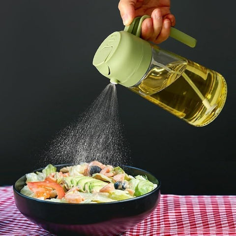 Glass Oil Sprayer And Dispenser Bottle For Kitchen,2 In 1 Olive Oil Sprayer And Dispenser,Oil Spray Bottle 500Ml For Cooking,Kitchen,Bbq, Air Fryer, Salad, Frying, Baking Oil Spray Bottle