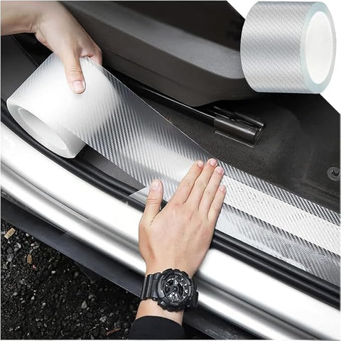 High Gloss Anti Scratch White Carbon Fiber Polyvinyl Chloride Paint Protection Film Tape Ppf For Car Protection And Decoration For All Car Door Transparent Door Edge Guard- (5Cm X 5Meter)