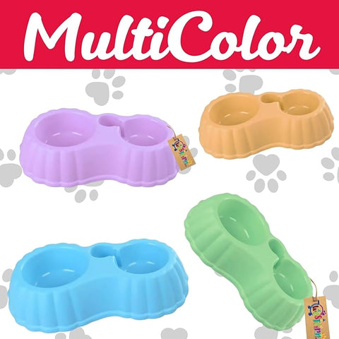 2 in 1 Double Large Bowl – Interactive Pet Feeder, Promotes Healthy Eating & Mental Stimulation, Design for Healthy Eating, Fun Design for Cats & Dogs, Ideal for All Pet Sizes