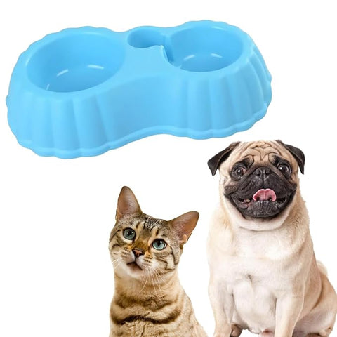 2 in 1 Double Large Bowl – Interactive Pet Feeder, Promotes Healthy Eating & Mental Stimulation, Design for Healthy Eating, Fun Design for Cats & Dogs, Ideal for All Pet Sizes