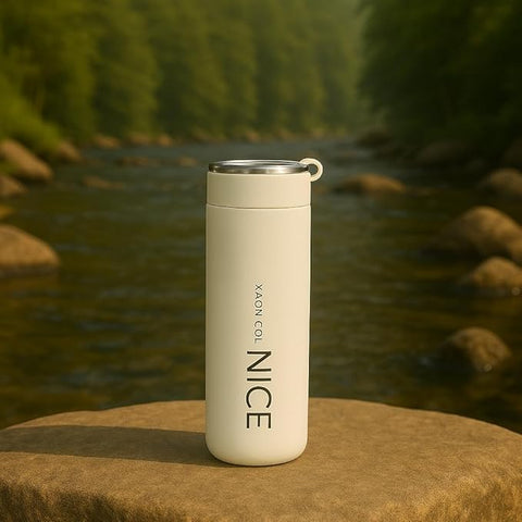 Nice Premium Glass & Plastic Water Bottle – 400ml Leak-Proof, Portable & Stylish Travel Flask for Hot & Cold Beverages – Durable & Eco-Friendly (Multiple Colors)