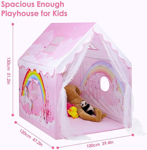 Light Weight Kids Play Tent House for 3-8 Year Old Kids Girls and Boys (1-Rainbow)