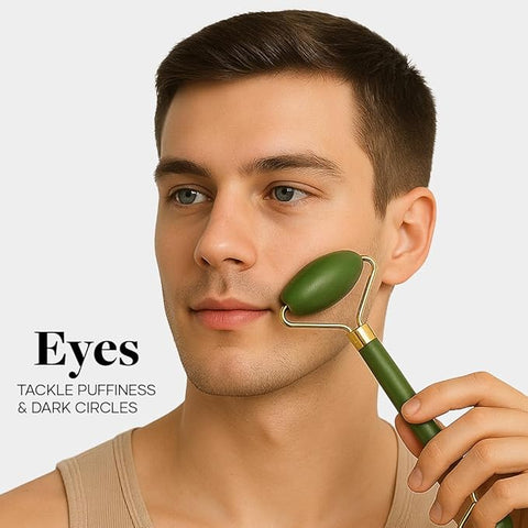 Jade Roller & Gua Sha Set – Natural Green Jade Facial Massager for Anti-Aging, Skin Care, and Muscle Relaxation – Face Roller Tool for Neck, Eyes & Wrinkle Reduction