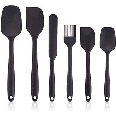 6 PIS Silicone Kitchen Spatula Black and red