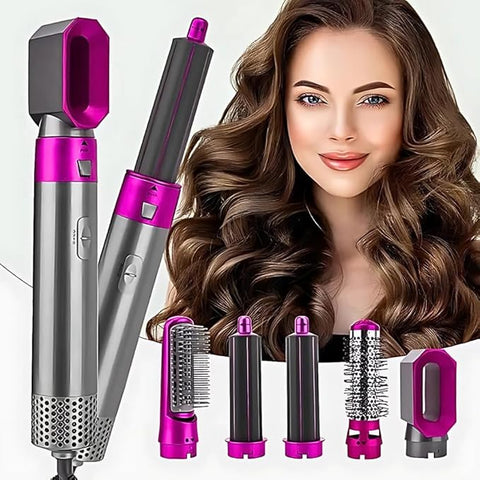 5 in 1 Hot Air Brush Hair Dryer & Volumizer, 1000W Multifunctional Hair Styler Tool  Technology | Professional Salon-Quality Fast Drying, 3 Heat Settings, Lightweight Portable Design, Suitable for All Types Styling & Scalp Massager