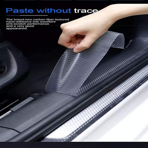 High Gloss Anti Scratch White Carbon Fiber Polyvinyl Chloride Paint Protection Film Tape Ppf For Car Protection And Decoration For All Car Door Transparent Door Edge Guard- (5Cm X 5Meter)