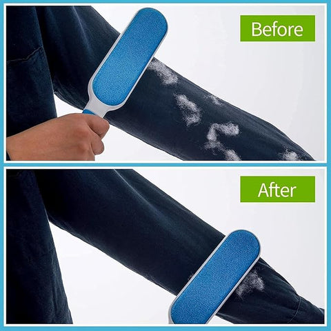 Pet Hair Remover with Self-Cleaning Base - Reusable & Portable Pet Hair Remover Brush for Clothes, Furniture, and Car | No Sticky Paper, Easy-to-Use, Lightweight
