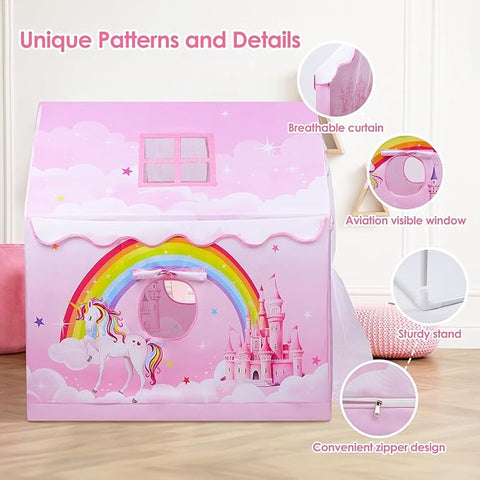 Light Weight Kids Play Tent House for 3-8 Year Old Kids Girls and Boys (1-Rainbow)
