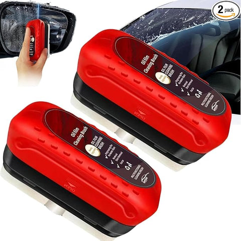 Automotive (Pack of 2) Oil Film Cleaning Brush, Glass Cleaning Board, Car Glass Oil Film Removal Cleaner, Powerful Windshield Cleaner & Remover, Enhance Visual Effect of Windshield