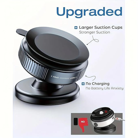 Vaccum Magnetic Phones Holder, Magnetic Car Phone Mount, Hands-Free Suction Cup Phones Holder for Car/Gym/Mirror/Shower, Car Mount Compatible with All Mobile (Extended) (K009)