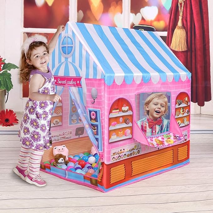 Cream & Candy Shop THIME Tent House for 3 to 8 Years Old Children Light WEIGTH and Waterproof Tent for GIRS and Boys Big Size and Comfortable in Home