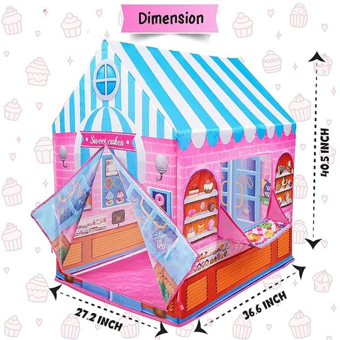 Cream & Candy Shop THIME Tent House for 3 to 8 Years Old Children Light WEIGTH and Waterproof Tent for GIRS and Boys Big Size and Comfortable in Home