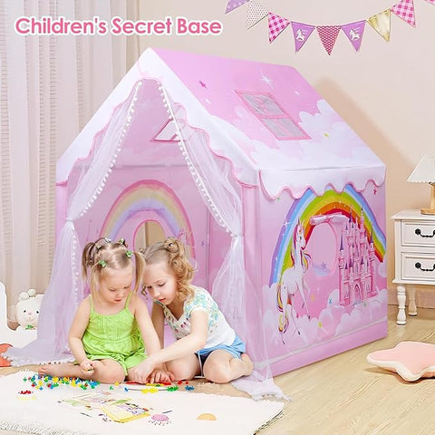 Light Weight Kids Play Tent House for 3-8 Year Old Kids Girls and Boys (1-Rainbow)