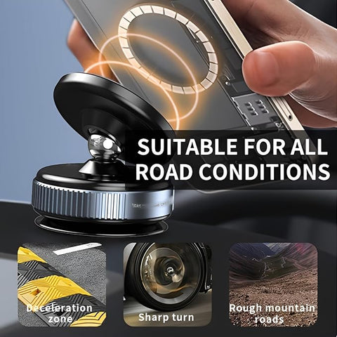 Vaccum Magnetic Phones Holder, Magnetic Car Phone Mount, Hands-Free Suction Cup Phones Holder for Car/Gym/Mirror/Shower, Car Mount Compatible with All Mobile (Extended) (K009)