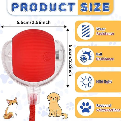 Cat Dancing Ball Pet Dog Cat Toys for Indoor Cats Fast Rolling on Carpet,360° Smart Automatic Rolling Pet Ball, (Multicolor-1 PCS)