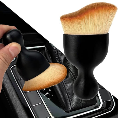 Car Dust Removal Mini Brush, Soft Hair Car Interior Cleaning Brush, Curved Design Dirt Remover for Dashboard, AC Vents & Seats