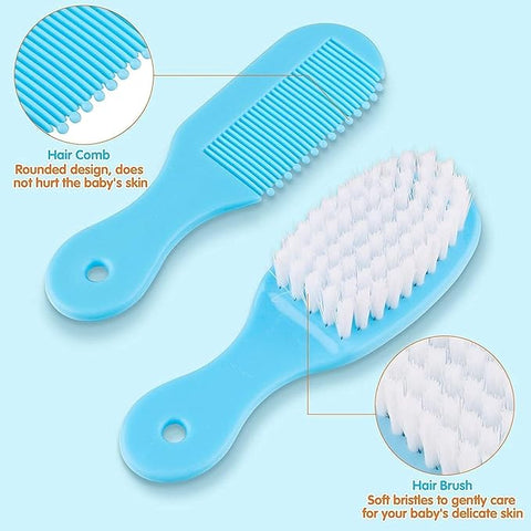Portable Manicure Grooming Kit for New Born Baby|10 in 1 Healthcare Accessories Set to Keep Infants & Toddlers Clean|Perfect Nursery Gift with Nail, Hair, Ear Grooming Tools for Kids (Blue)