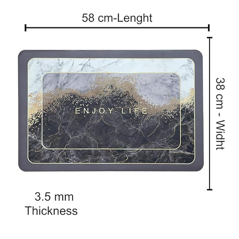 Rubber Anti Slip Water Soaking Floor Mat |Water Absorbent Non Slip Bath Mat |Quick Dry Mat for Bathroom | Rectangular Door Mat for Home |Drawingroom and Design |Pack of 4 |