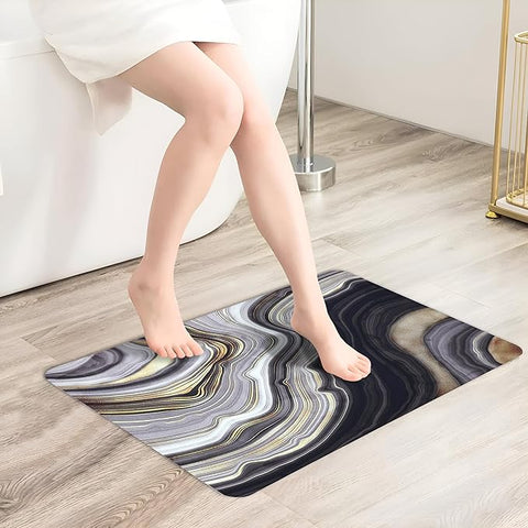 Rubber Anti Slip Water Soaking Floor Mat |Water Absorbent Non Slip Bath Mat |Quick Dry Mat for Bathroom | Rectangular Door Mat for Home |Drawingroom and Design |Pack of 4 |