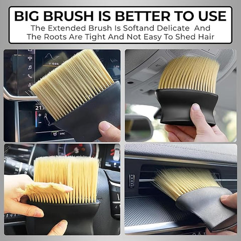 Robustt Car Interior Cleaning Brush Combo | 2 Pcs Pack | AC Vent Brush | Scratch Free Car Duster | Multifunctional Car Brush for Cleaning Car Interior, PC, Laptop, Keyboard