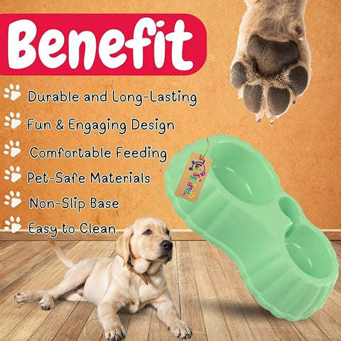 2 in 1 Double Large Bowl – Interactive Pet Feeder, Promotes Healthy Eating & Mental Stimulation, Design for Healthy Eating, Fun Design for Cats & Dogs, Ideal for All Pet Sizes