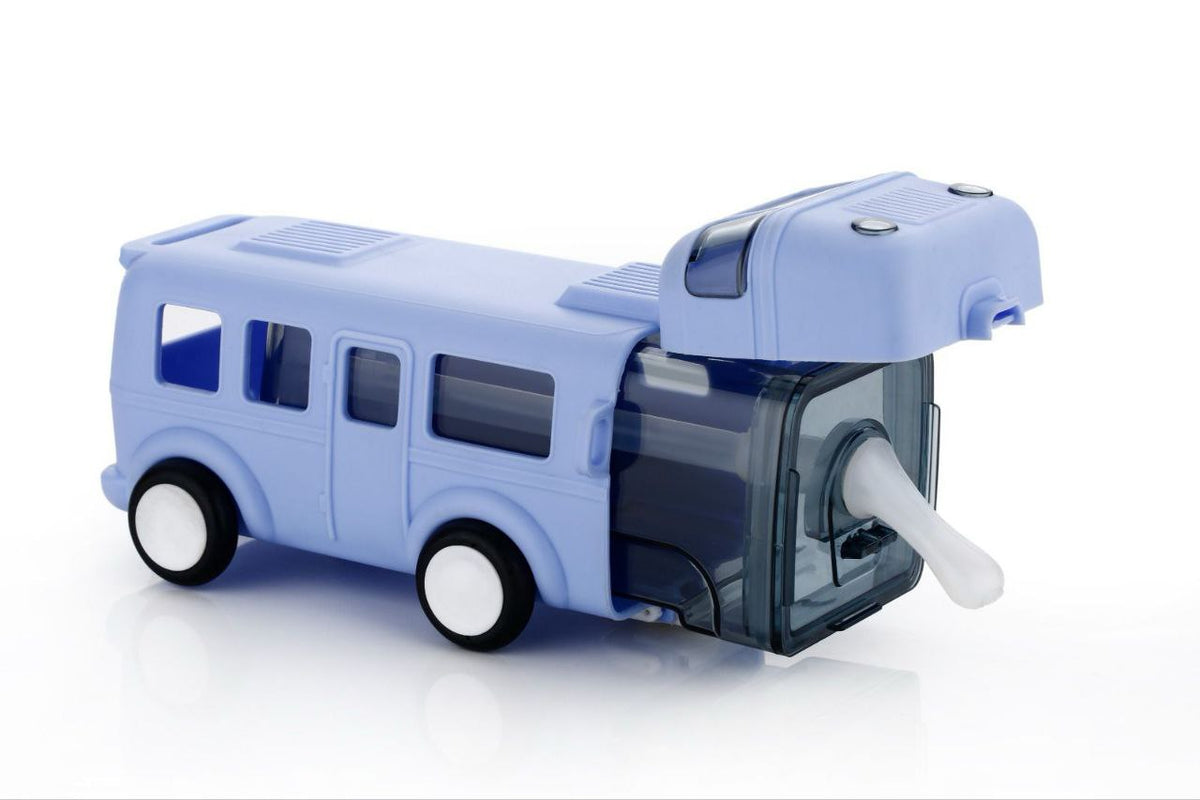 Cartoon Car Straw Water Cup,Detachable Bus Water Bottle Shoulder Strap Leak-Proofsmall Drinking Cup,Cute Water Jug Toy Locking Flip Lid Water Kettle For Kids-Blue(Blue)-Plastic,500 Ml