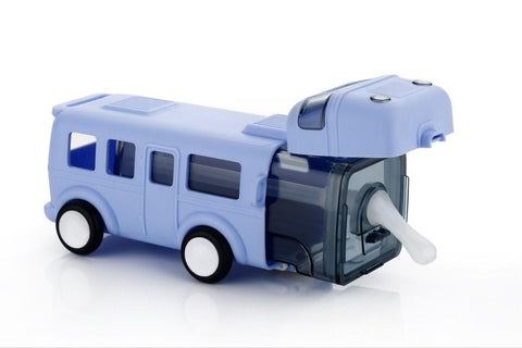 Cartoon Car Straw Water Cup,Detachable Bus Water Bottle Shoulder Strap Leak-Proofsmall Drinking Cup,Cute Water Jug Toy Locking Flip Lid Water Kettle For Kids-Blue(Blue)-Plastic,500 Ml