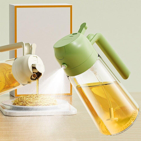 Glass Oil Sprayer And Dispenser Bottle For Kitchen,2 In 1 Olive Oil Sprayer And Dispenser,Oil Spray Bottle 500Ml For Cooking,Kitchen,Bbq, Air Fryer, Salad, Frying, Baking Oil Spray Bottle