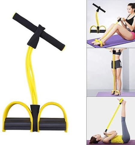 Pull Reducer Training Bands 4 Tubes Body Trimmer Pedal Exerciser Yoga Crossfit Exercise, Arm Exercise, Tummy Body Building Training Men and Womens (Pull Reducer)