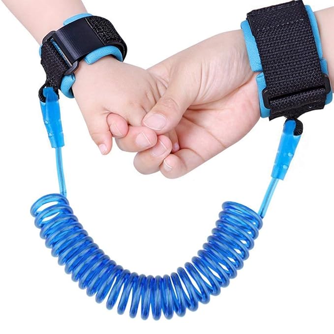 1.5 Meter Anti Lost Safety Wrist Bracelet for Baby Child,with Extra Long Harness Strap Walking Hand Belt(Blue)