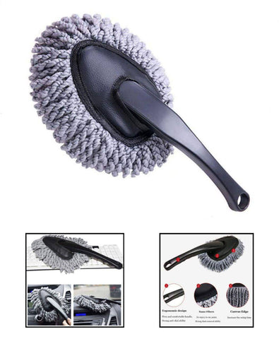 Super Soft Microfiber Car Cleaning Brush - Ideal Mop Duster, Exterior Duster with Handle Multipurpose Dust Cleaner for Home,Car, Kitchen & Computer Small Washable Mini Exteriors and Interiors